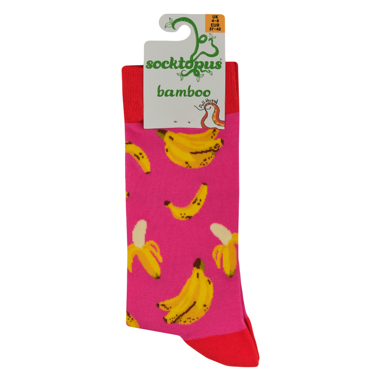 Socktopus Ladies - This Sock Is Bananas Bamboo Socks - Pink