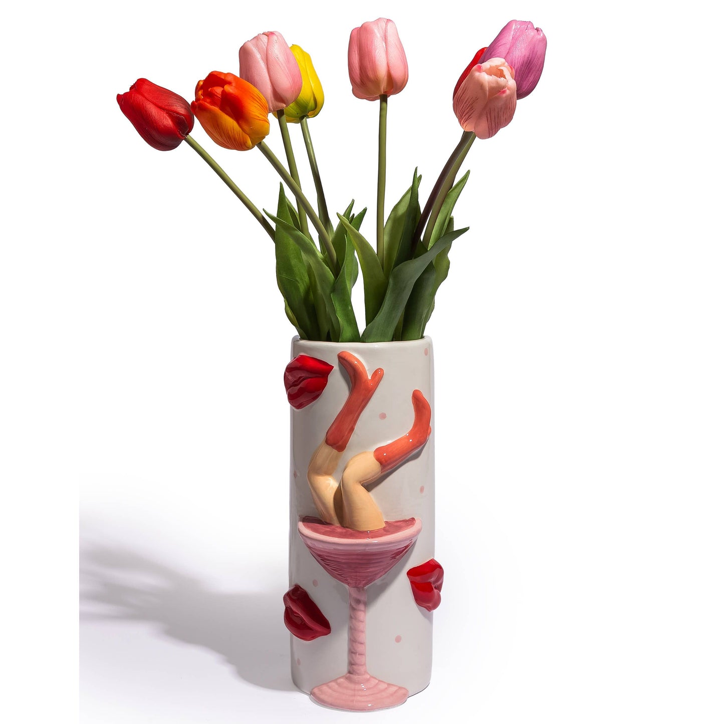 "Drunk in Love" Cocktail & Lips Ceramic Vase