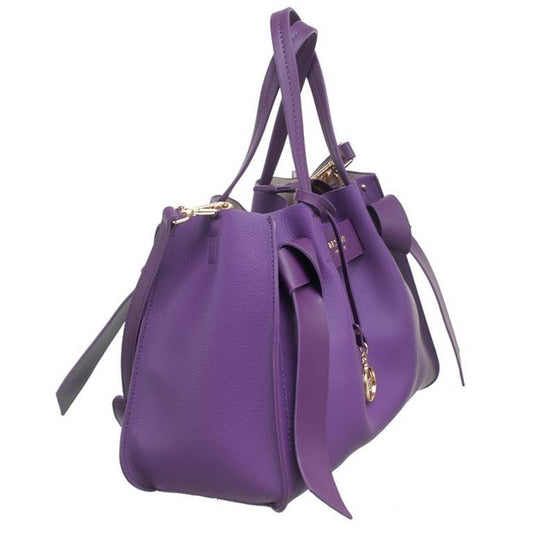 Stylish Bow City Tote Bag - Purple