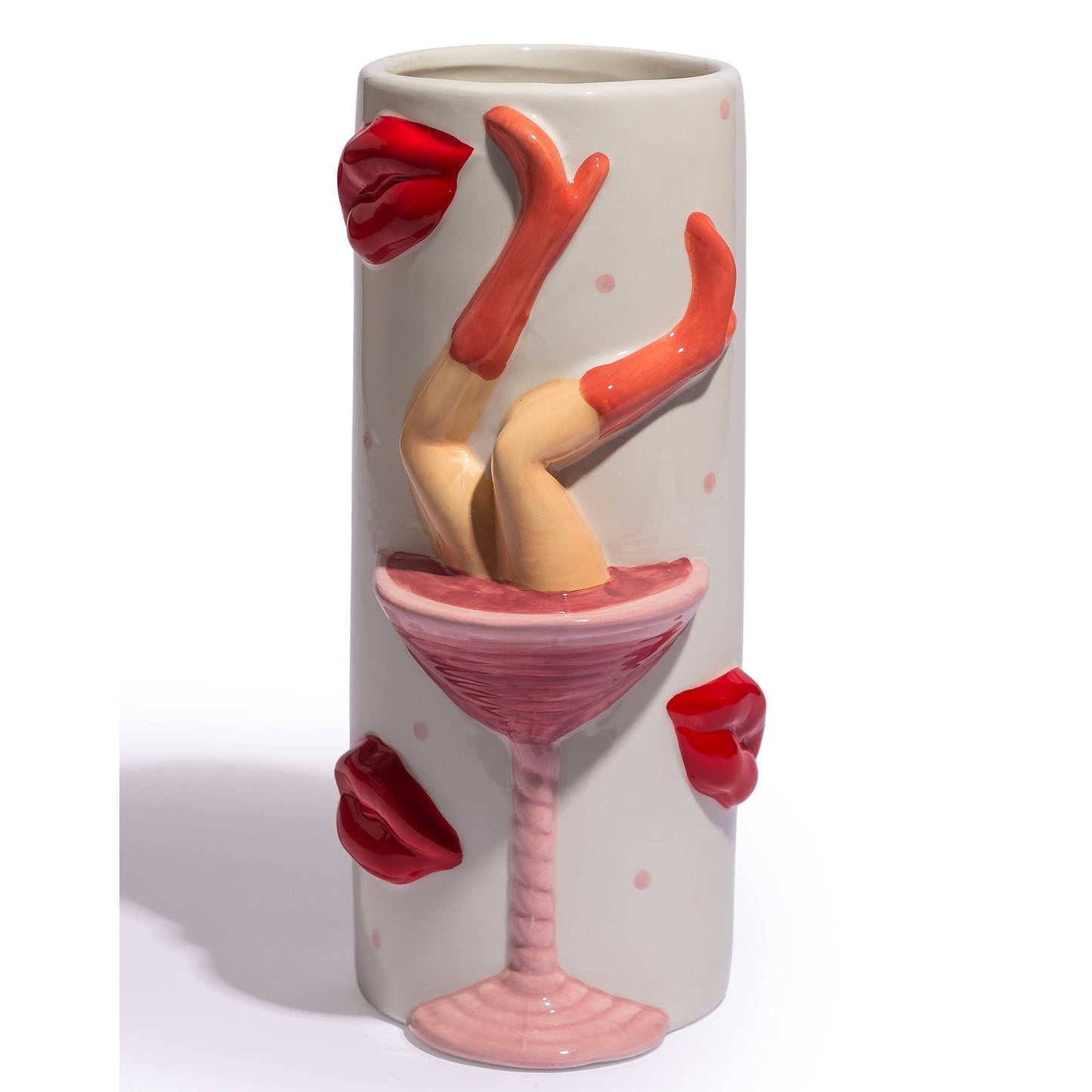 "Drunk in Love" Cocktail & Lips Ceramic Vase