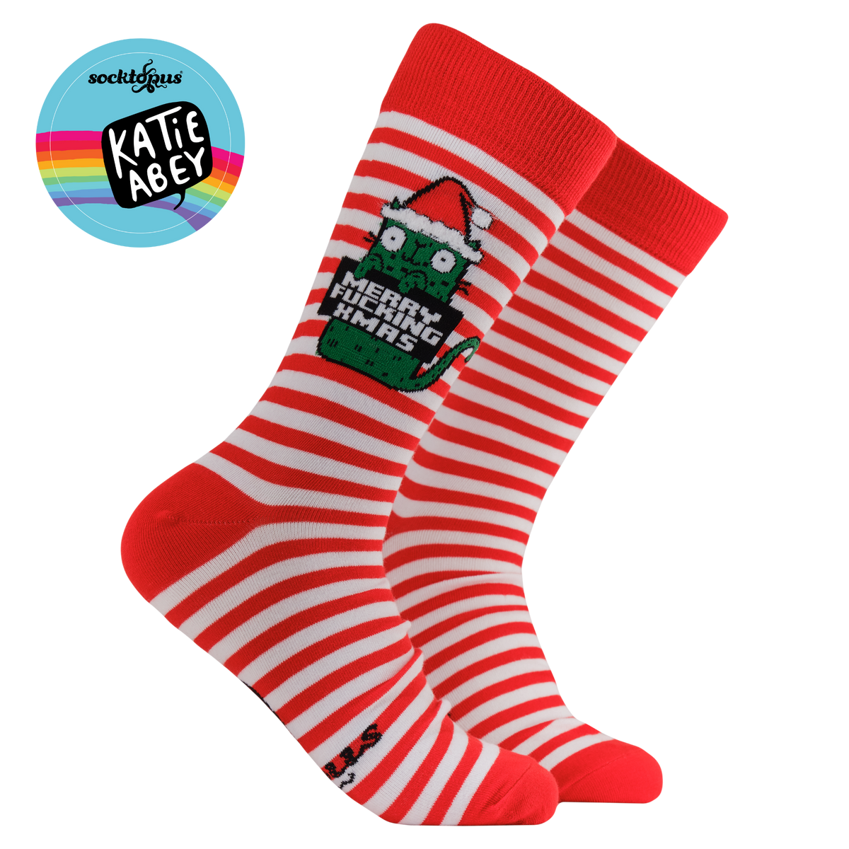 Socktopus Ladies - Katie Abey Socks - Merry F*cking Xmas