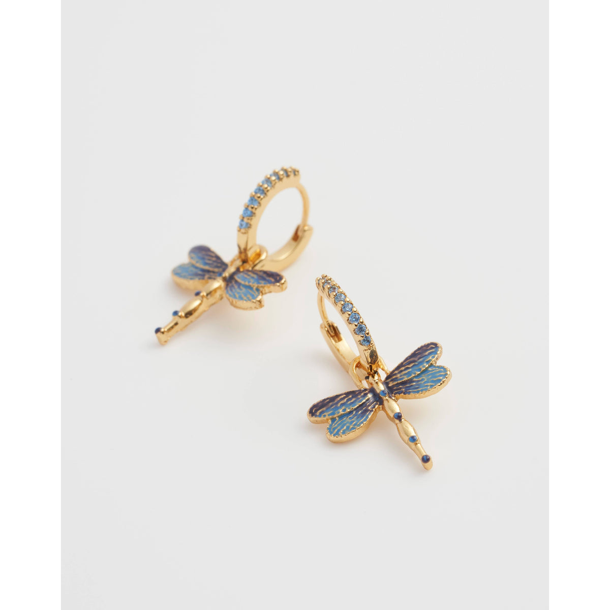 Dragonfly Charm Huggie Earrings