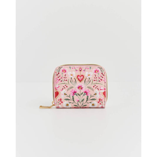 Floral Heart Pink Purse