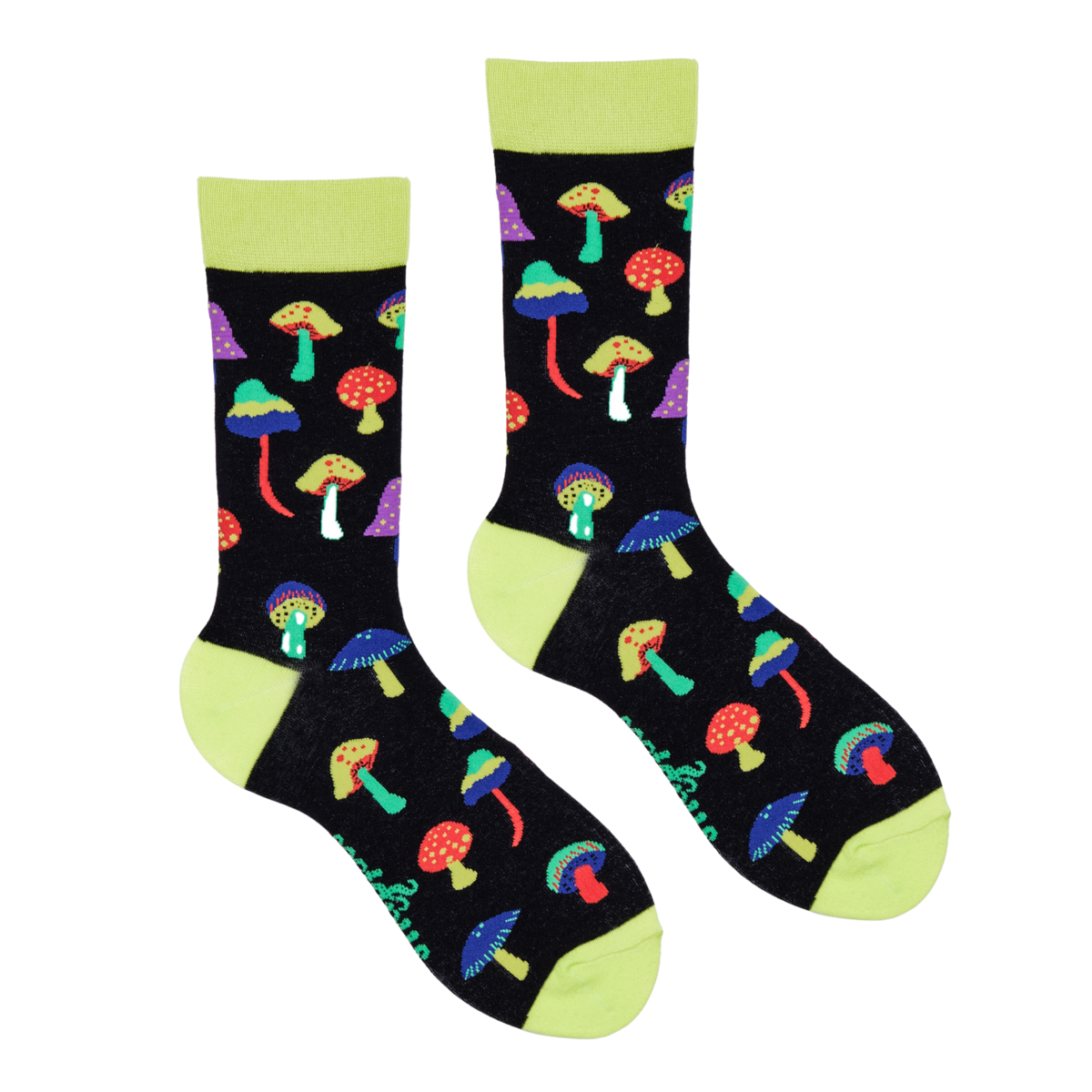Socktopus Ladies - Magic Mushroom Socks - Mushroom Trippin' - Black