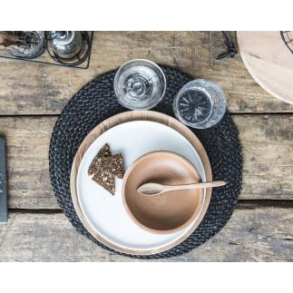 Placemat Round Jute Black
