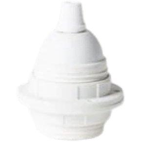 Lampholder - E27 Bakelite White Plastic with grip