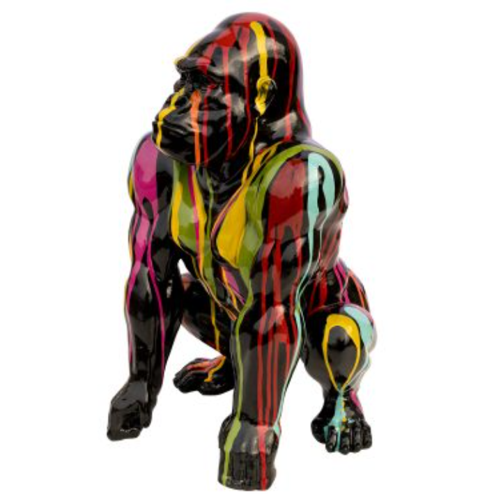 Painted Black Gorilla Statuette