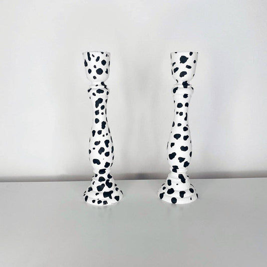 Dalmation Candlesticks - Pair