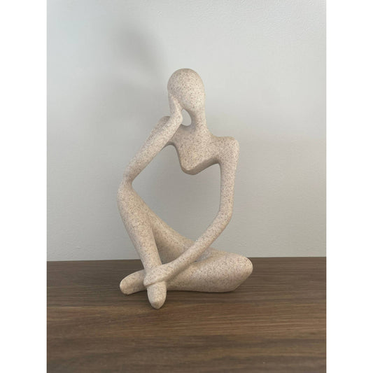 Thinking man sculpture figurine/ stone look man